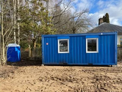 Celtniecības, apsardzes modulis - zils/zaļš