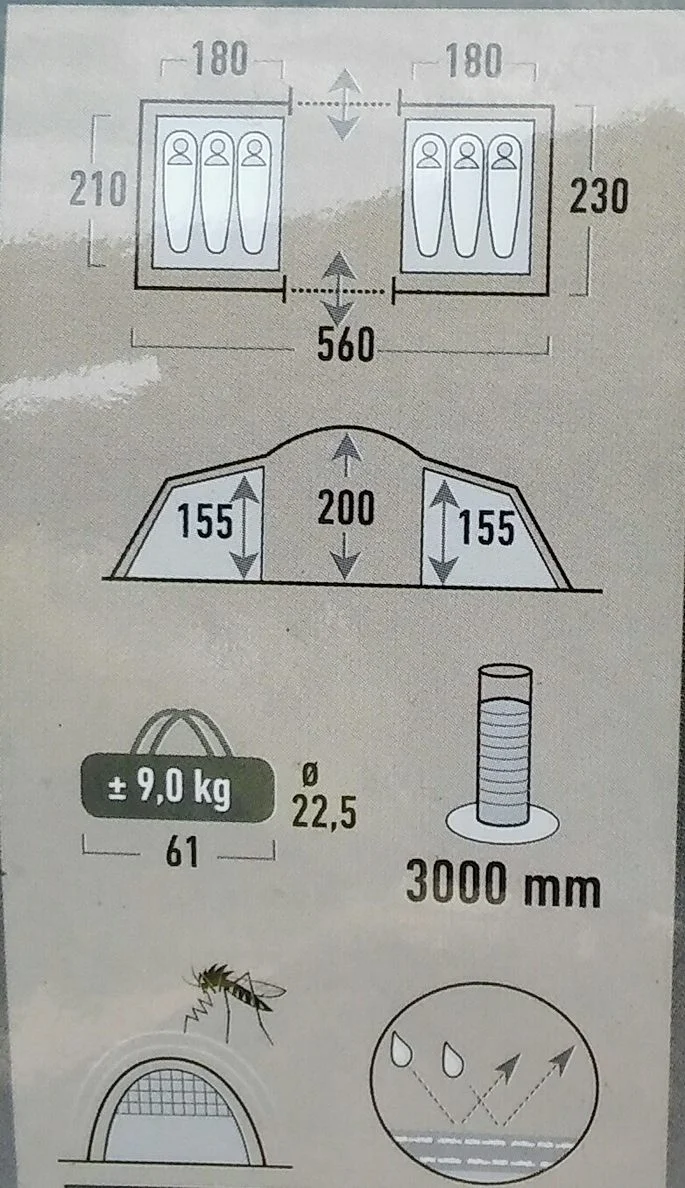 6-vietīgas telts noma