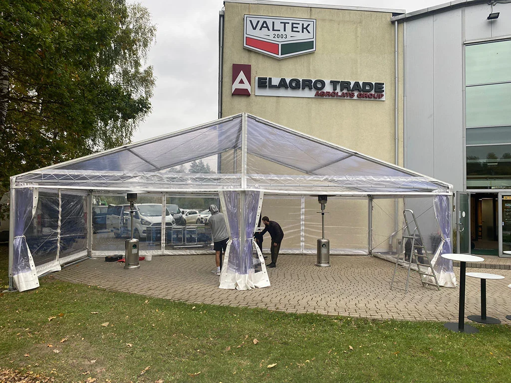 Caurspīdīga 10x15m telts