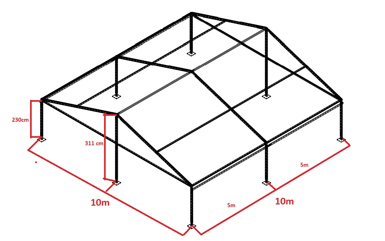 Lielā balta 10x10m telts